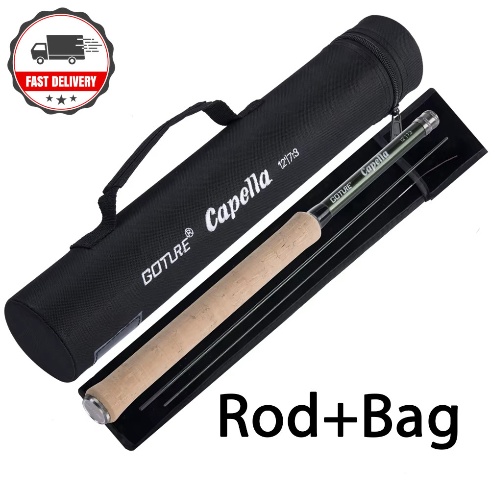 Tenkara Fly Fishing Rod Combo 3.6M Ultralight Carbon Fiber Rod with Line Clip