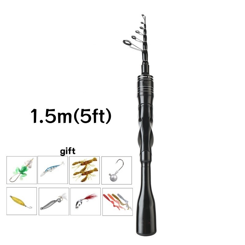 Telescopic Fishing Rod Carbon Fiber Fast Action Casting Spinning Travel Rod Carp