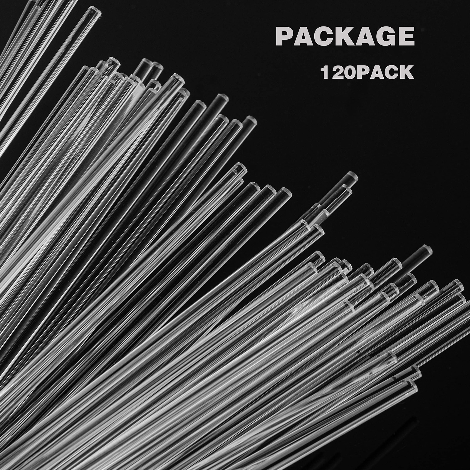 120 Pieces Acrylic Dowel Rods – for DIY Crafts 1/8 x 12in Diameter Round Clea…