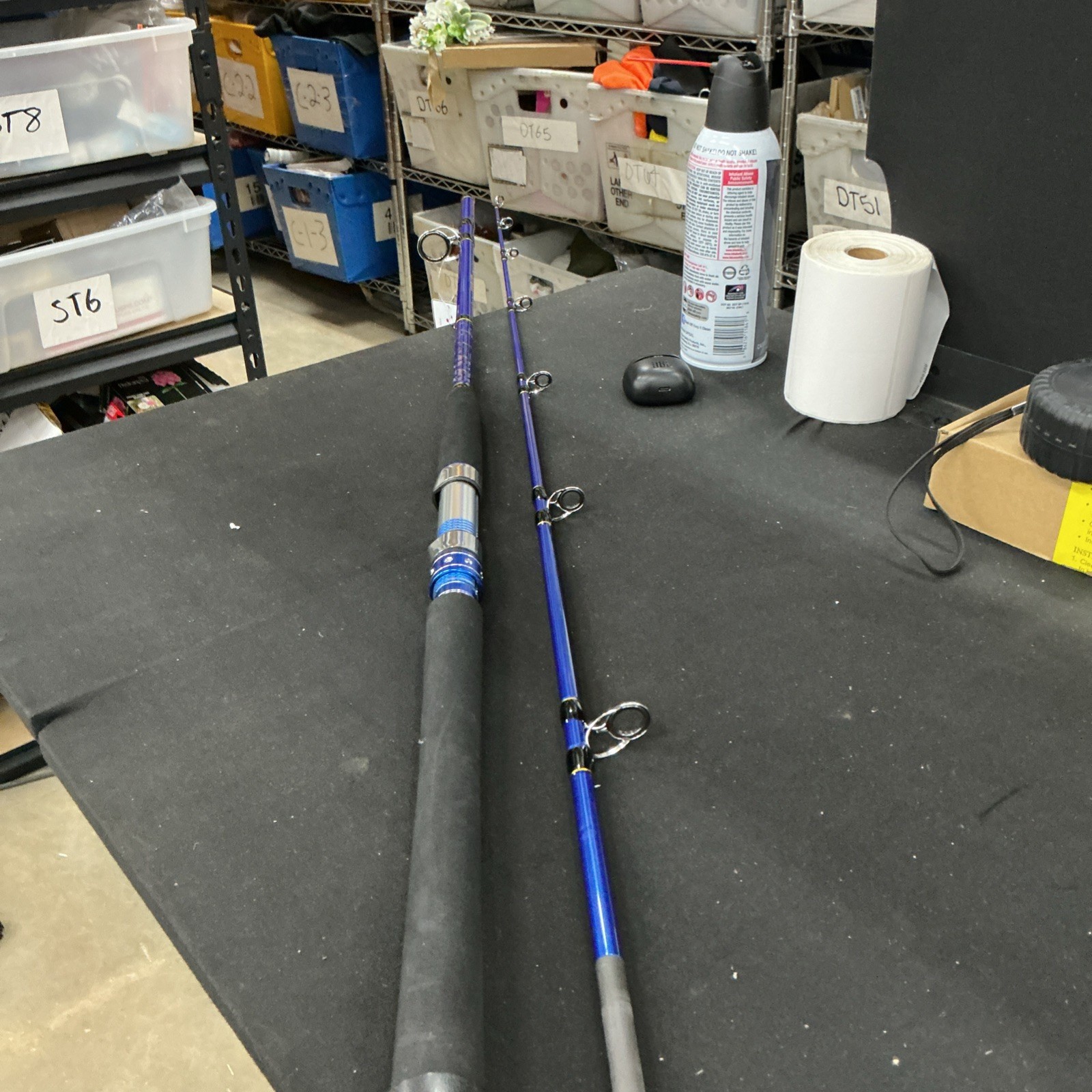 Fiblink 2-Piece Saltwater Spinning Fishing Rod Offshore Graphite Portable