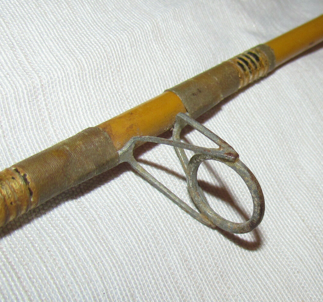 The ANGLER Rod Casting Fiberglass 6ft Pole 2Pc Cork Handle /USA Made/ Vintage GC