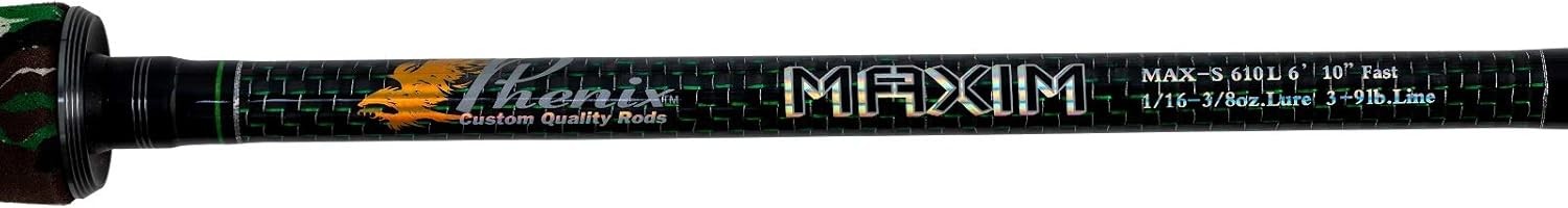 Phenix MAX-S72M Maxim II, Spinning Rod, 7’2″, 8-14#, Fast, 1/8-3/4oz