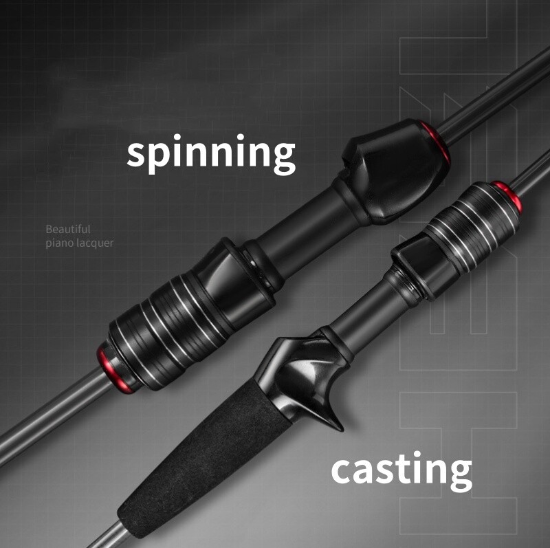 1.8M Carbon Fiber Fishing Rod Spinning Casting Poles Fast Travel Lure Rod 2 Tips