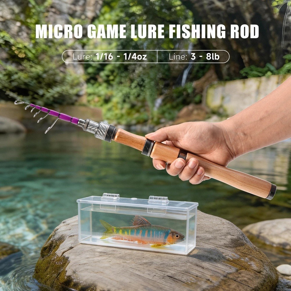 Fishing Rod 1.8M L Action for BFS Titanium Tip Carbon Material Solid Wood Grip