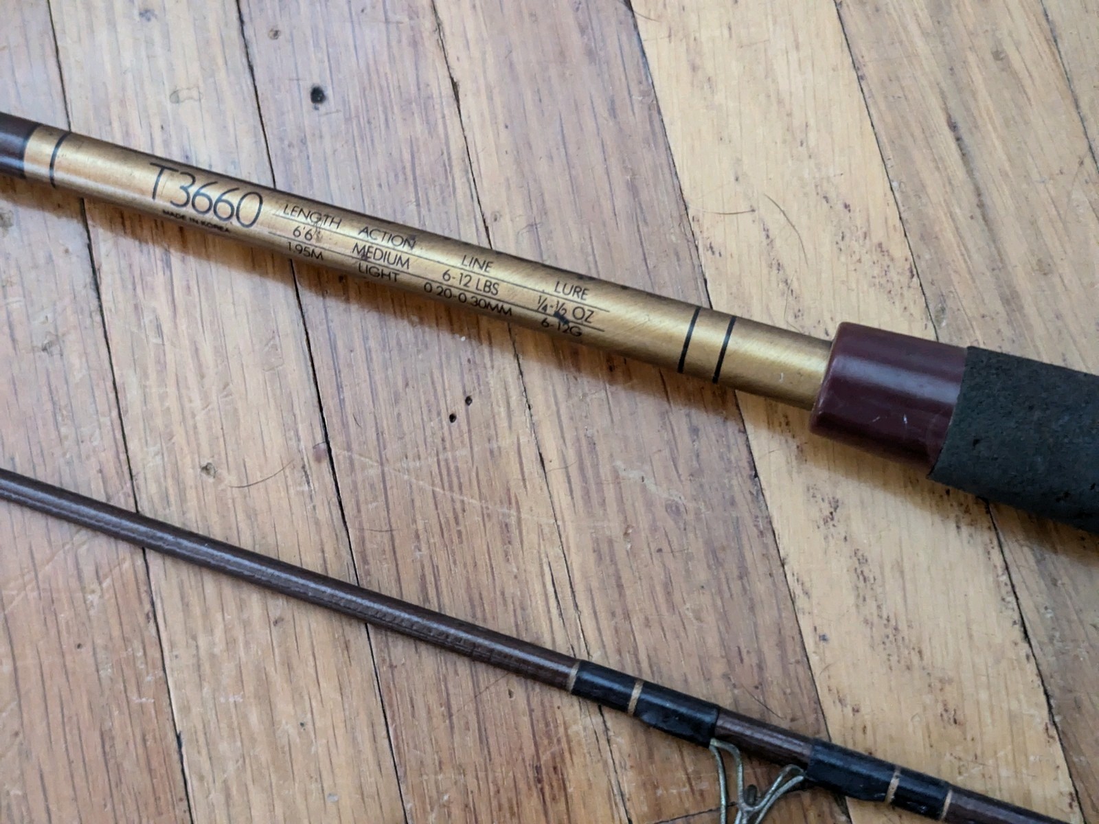 PFLUEGER 2 Piece Trusty Rod T3660 6’6″ Medium Light 6-12lbs 1/4-1/2 oz Korea