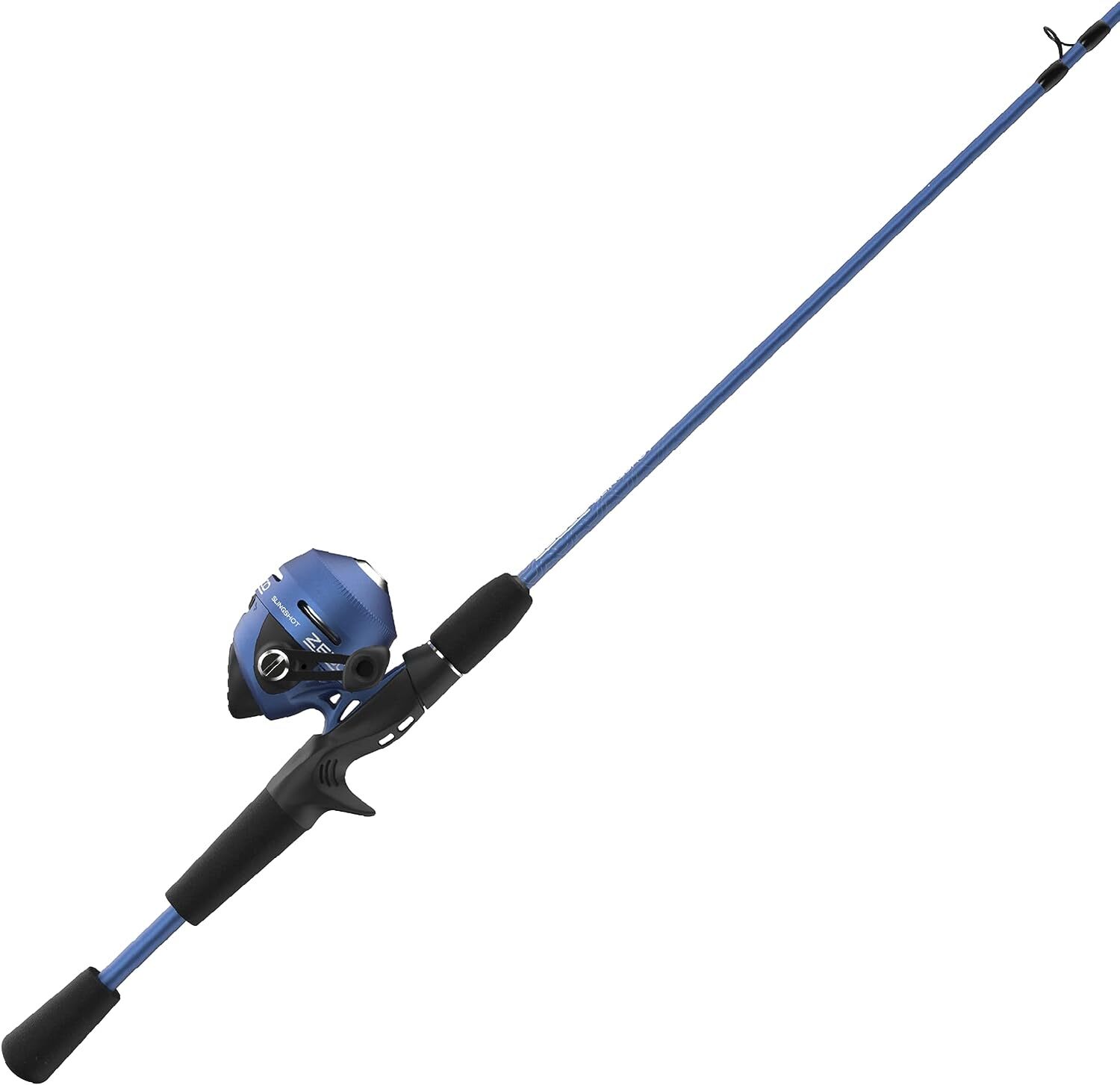 “Slingshot Spincast Reel and Fishing Rod Combo, 5’6” 2-Piece Fishing Pole, Size!