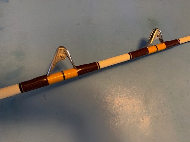 CUSTOM BUILT SAM SCOTT 6 FOOT 6 INCH UNLIMITED TROLLING FISHING ROD AFTCO GUIDES