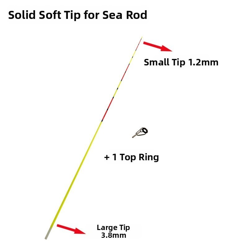 Fiberglass Fishing Rod Tip with Soft Section 55cm for Sea and Jig Fishing Rods