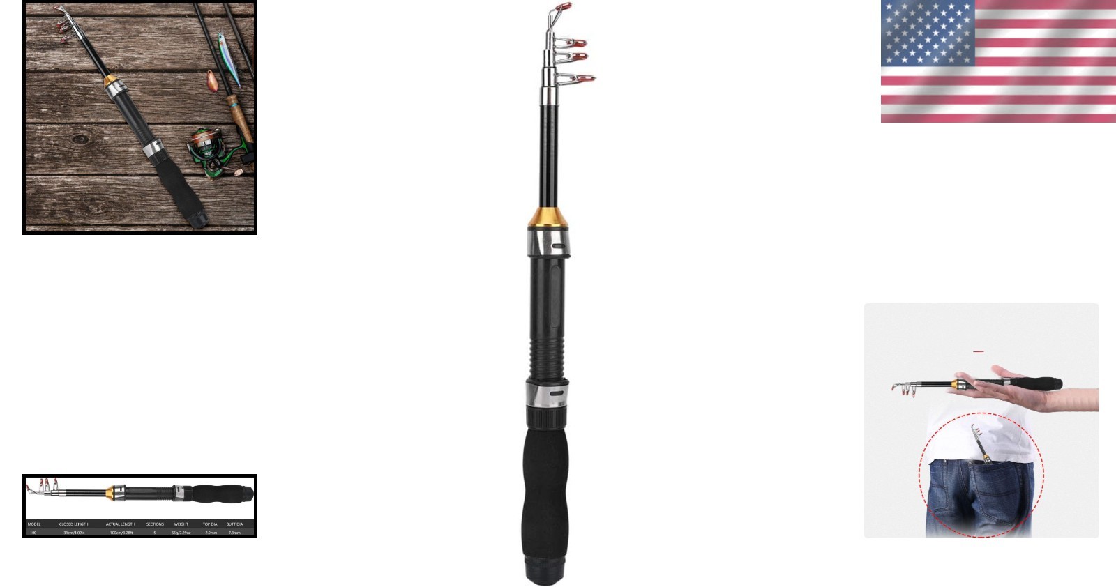 Sturdy 1.2m Mini Fishing Rod – Ideal for Saltwater and Ice Fishing Enthusiasts