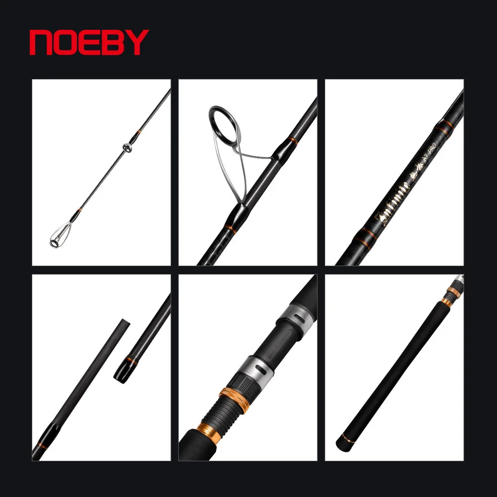 NOEBY Shore Jigging Spinning Rod 2.49m-2.9m Fuji Guides Carbon Saltwater Bass