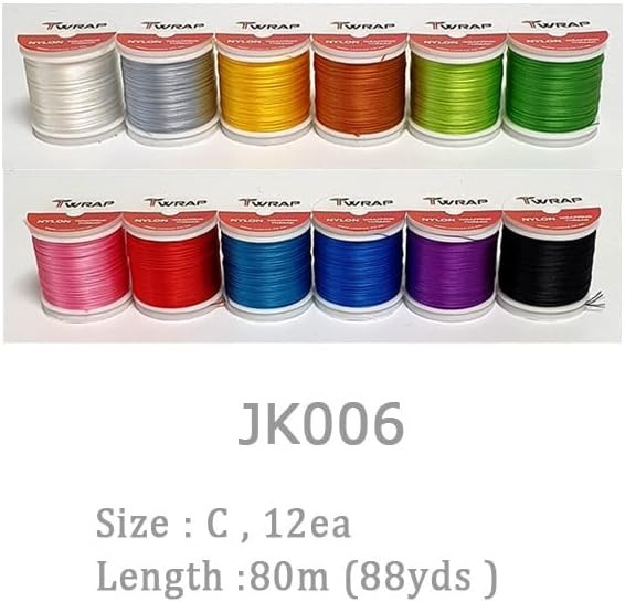 Lot of 12ea Nylon Rod Wrapping Threads ACE sizk JK Series JK007 E Size