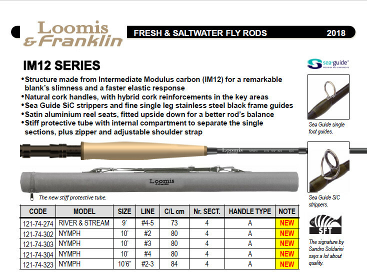 IM12 carbon Loomis and Franklin French leader Nymph fly rods 9ft -11ft 2 wt- 4wt