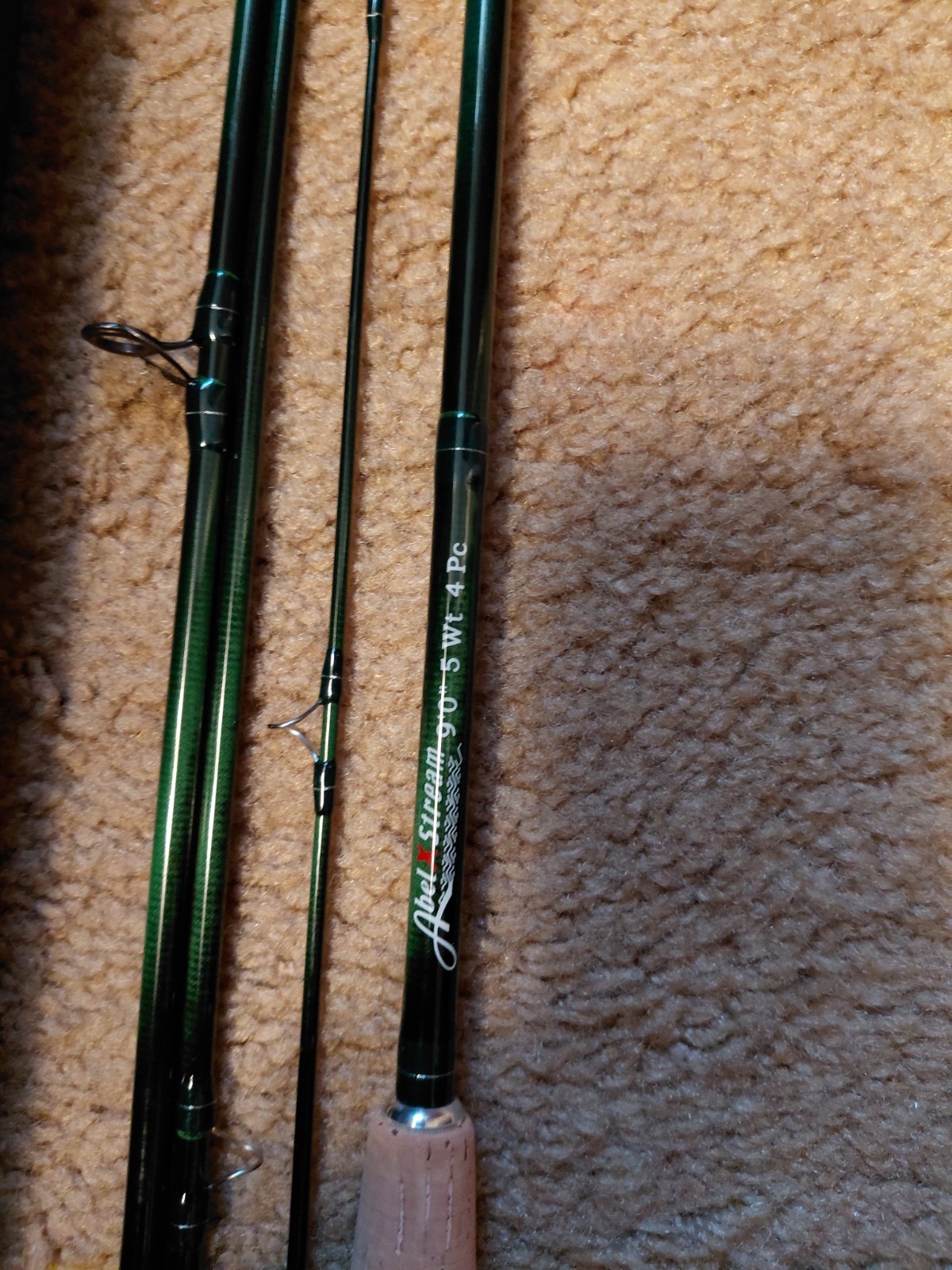 Abel Stream 9′ 5wt 4pc Fast Action Graphite Fly Rod Green w/ Tube