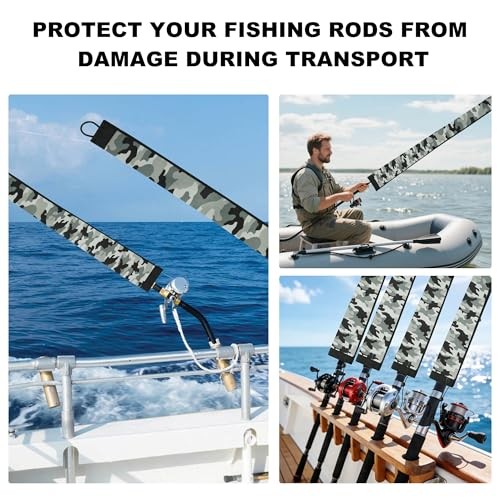 Neoprene Camo Fishing Rod Sleeves,Fishing Pole 75″ 1 Light Green Camo