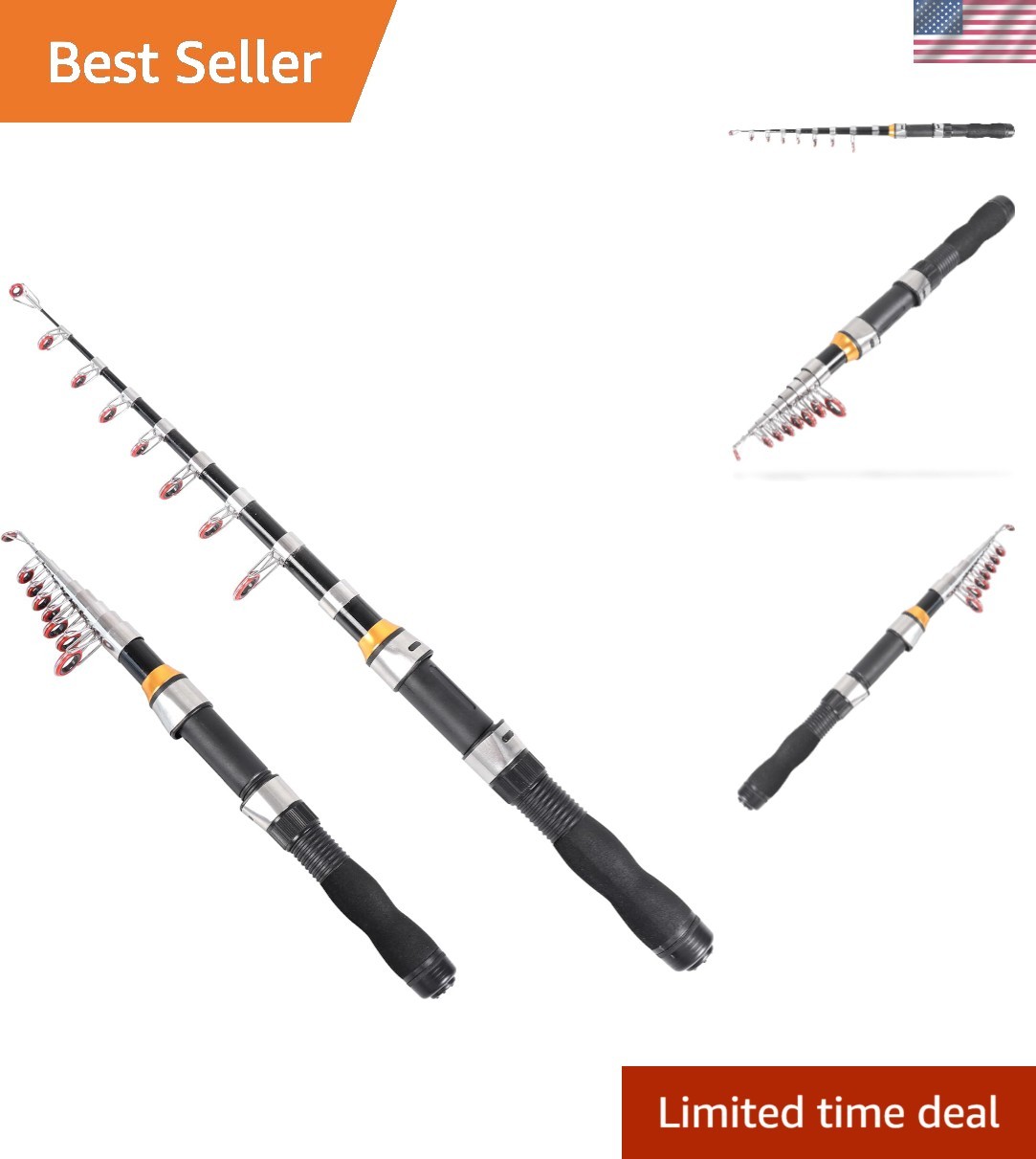 Lightweight 6.2ft Telescopic Fishing Rod: Perfect for Saltwater & Freshwater