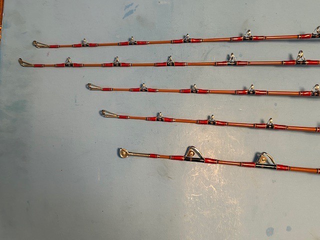 MATCHING SET OF 5 RARE CUSTOM BUILT CALSTAR FISHING RODS BY YO’S CUSTOM RODS