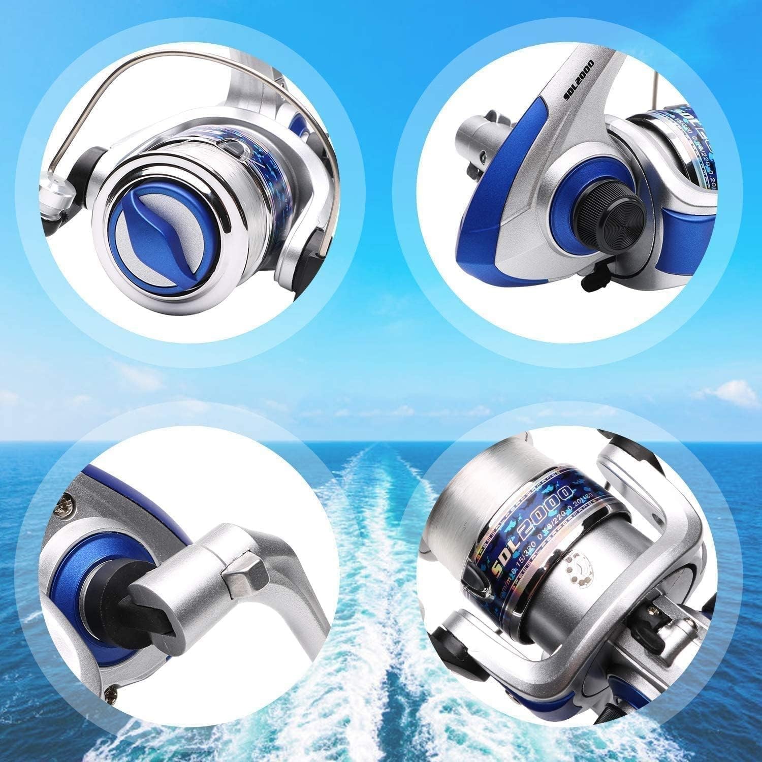 Mini Spinning Reel & Rod Combos with Telescopic Fishing Rod Reel Lures Fishin…