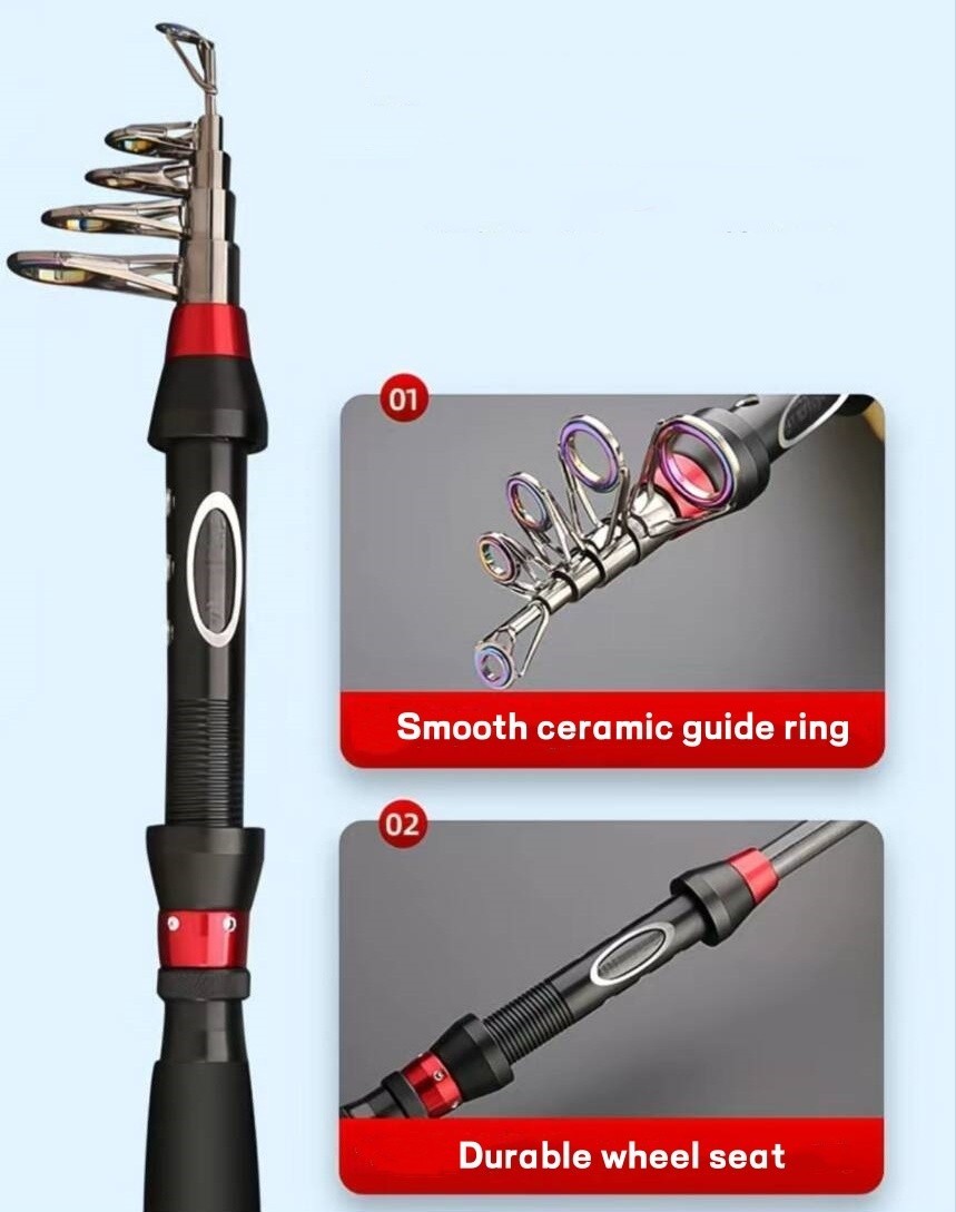 Telescopic Fishing Rod Carp Carbon Fiber Rod Spinning Casting Fast Action Pole