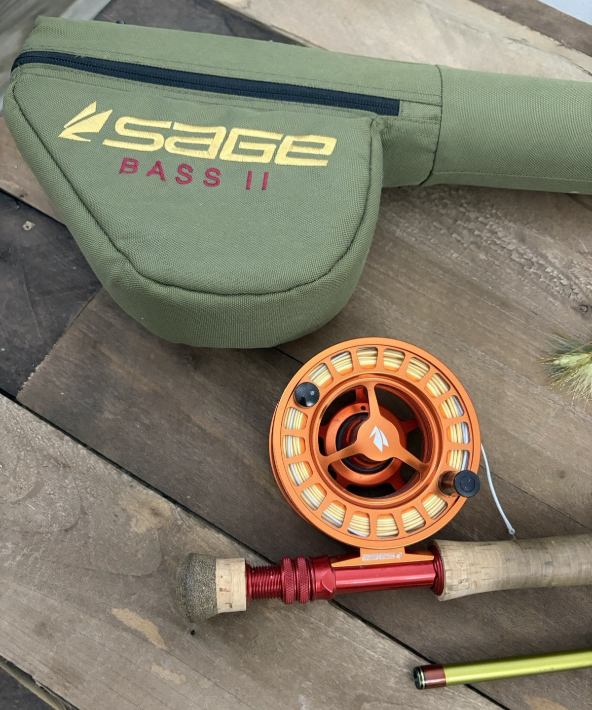 Sage Bass II Largemouth Fly Rod 330G-4 & Sage Spectrum Reel Combo Outfit