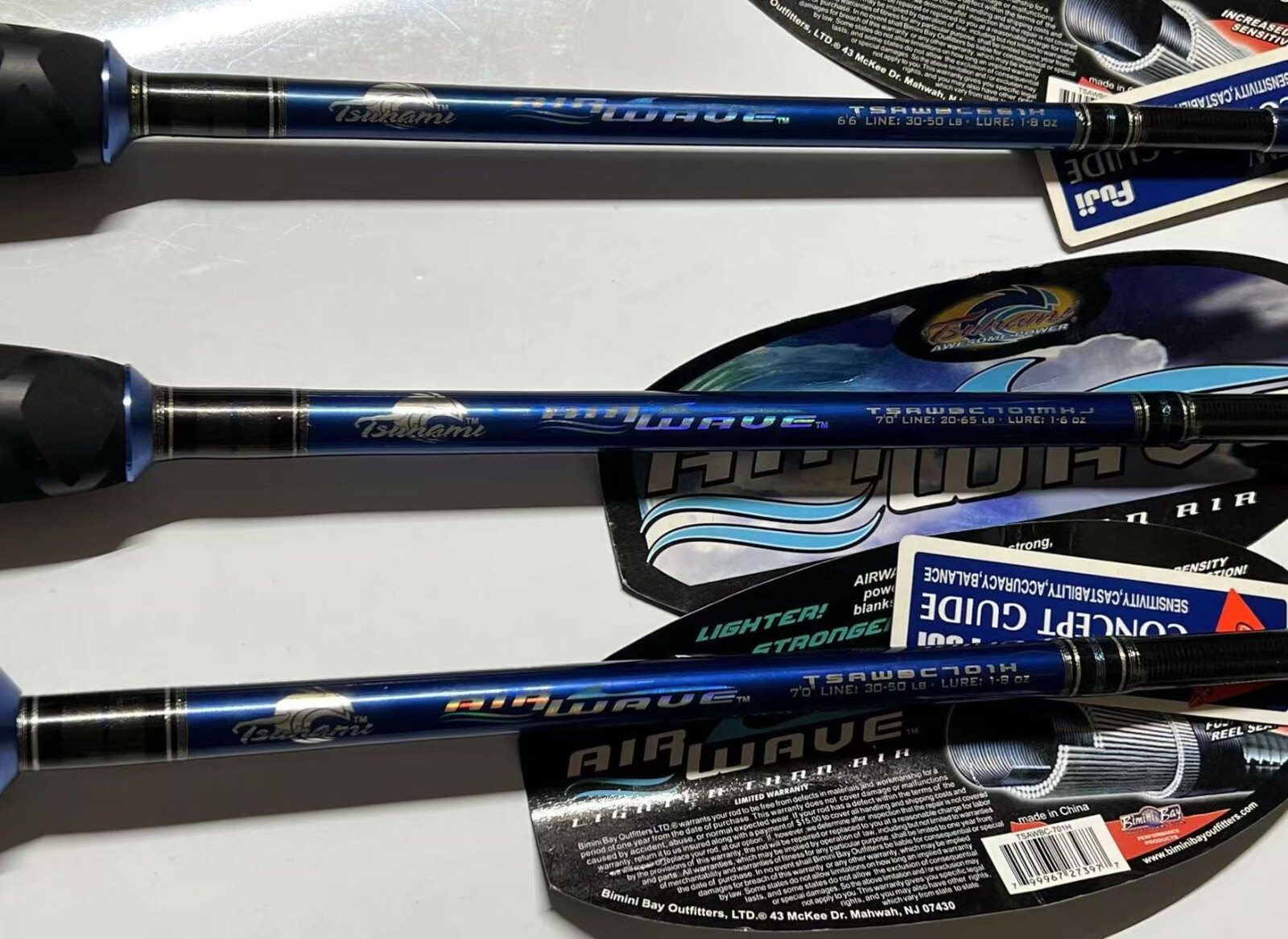 Tsunami Airwave Boat Jigging Casting Rod / Model Select – New