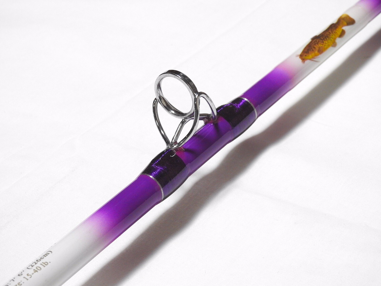 7’6″ 1PC Catfish Casting Rod Purple Overspray