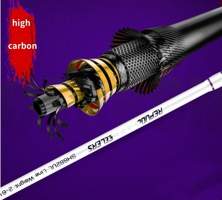 1.68m 1.8m Lure Fishing Rods Carp Carbon Fiber Rod Casting Spinning 2 Sections