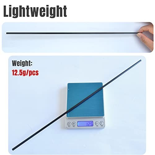 12pcs 5mm Carbon Fiber Rods 420mm Length Solid Tubes for DIY Projects, Lightweig