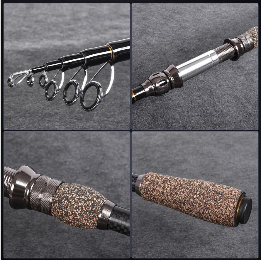 Portable Telescopic Rod Spinning Carbon Fishing Rods Casting Fishing Poles Trout