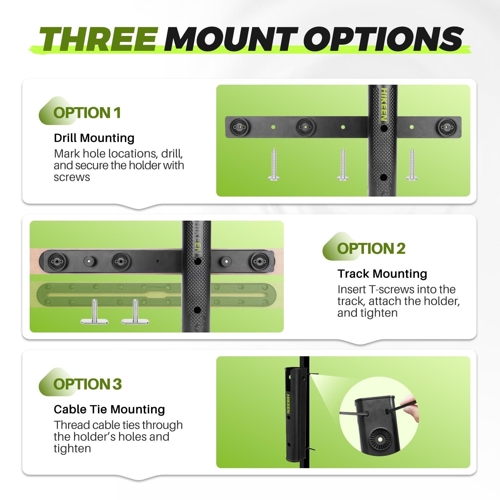 Hikeen Adjustable Fishing Rod Holder 4 Tube Fishing Pole Holders Wall-Mounted