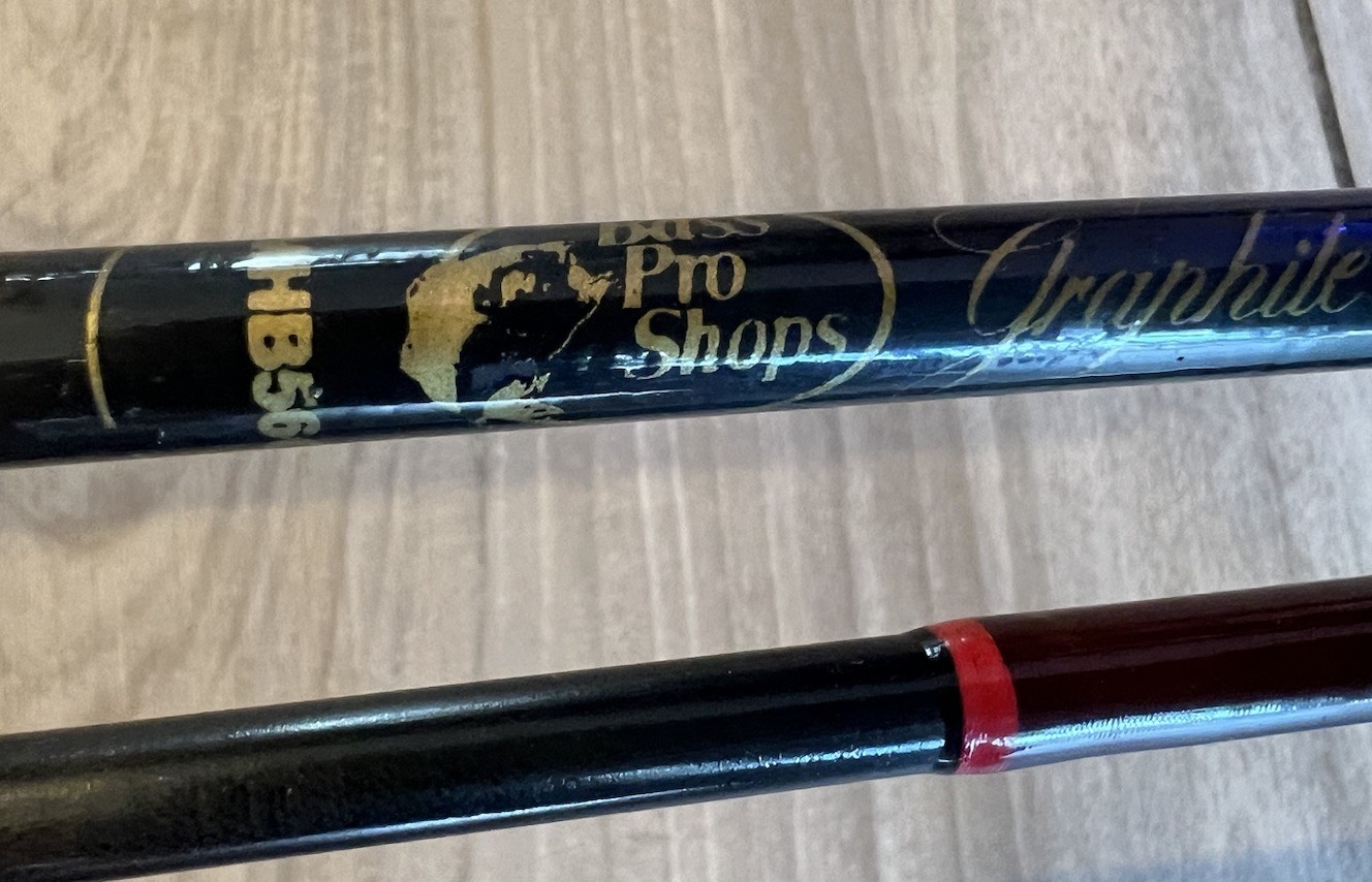 Lot of 2 Vtg Casting Fishing Rods Bass Pro Shops & Custom w/ Lews Fuji Speed Fit