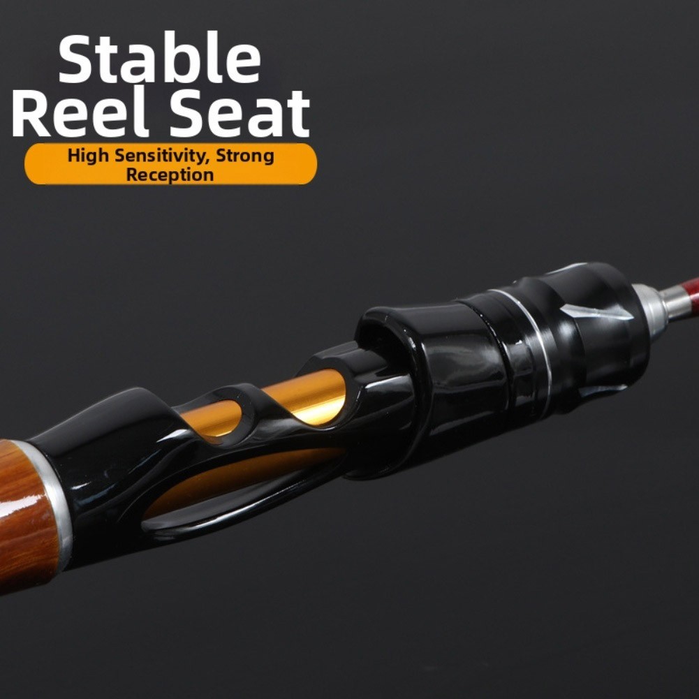 Two Section Ice Fishing Rod with Comfortable Imitation Wooden Grip 50 to 80 cm