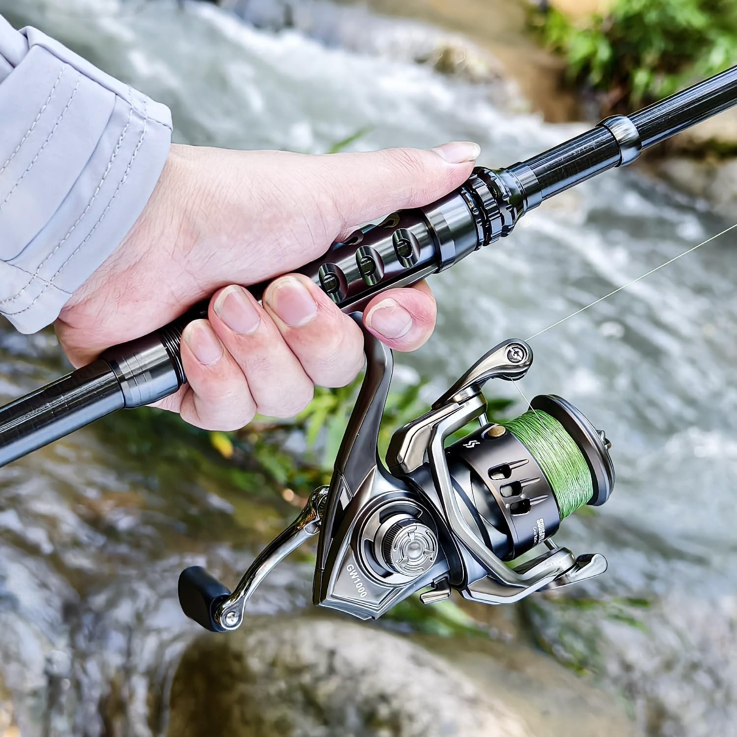 Sougayilang Fishing Rod and Reel Combo – 5.9FT Telescopic Carbon Fiber Fis