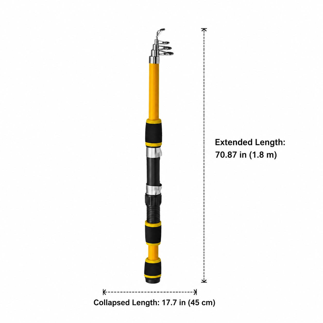 Telescopic Fishing Rod Set, 1.8m Fiberglass Saltwater Fishing Pole Kit,
