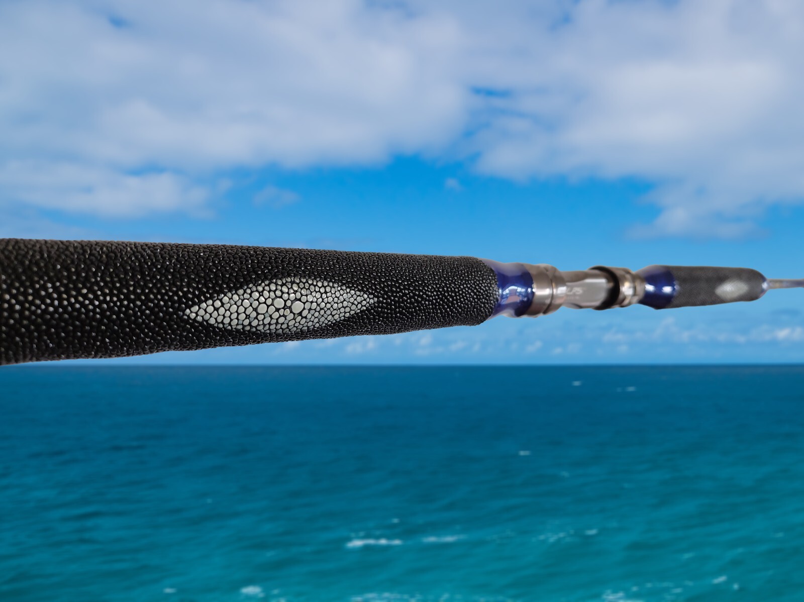 Custom Fishing Rod with Real Alligator Skin Grips and Awesome Paint Job