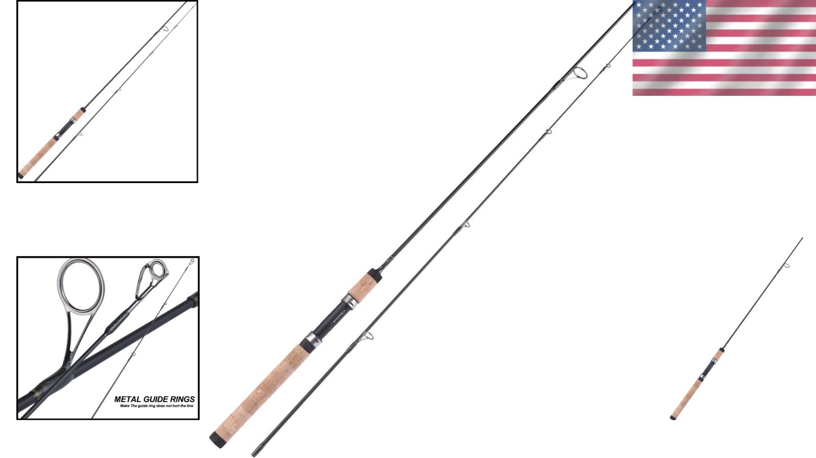Fast Action 7′ Graphite Trout Rod – 2-Piece Design with Comfortable Cork Grips