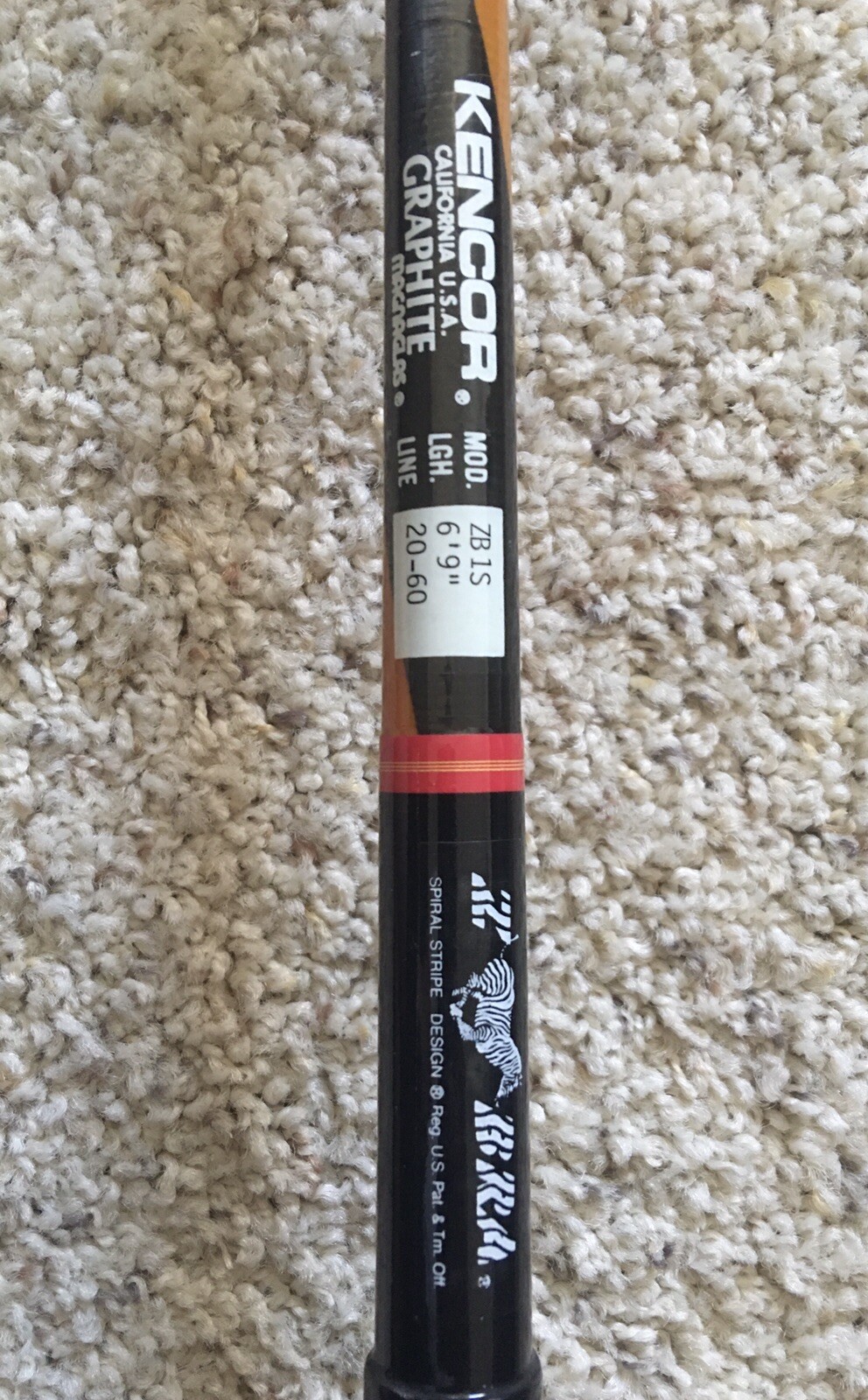 **RARE** Kencor Zebra Twist ZB1S Spinning Fishing Rod 6’9” 20-60 lb Test, “NICE”