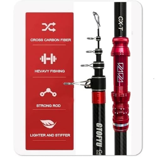 Telescopic Carbon Fiber Surf Fishing Rod Medium Heavy 2-9oz 20-50lb