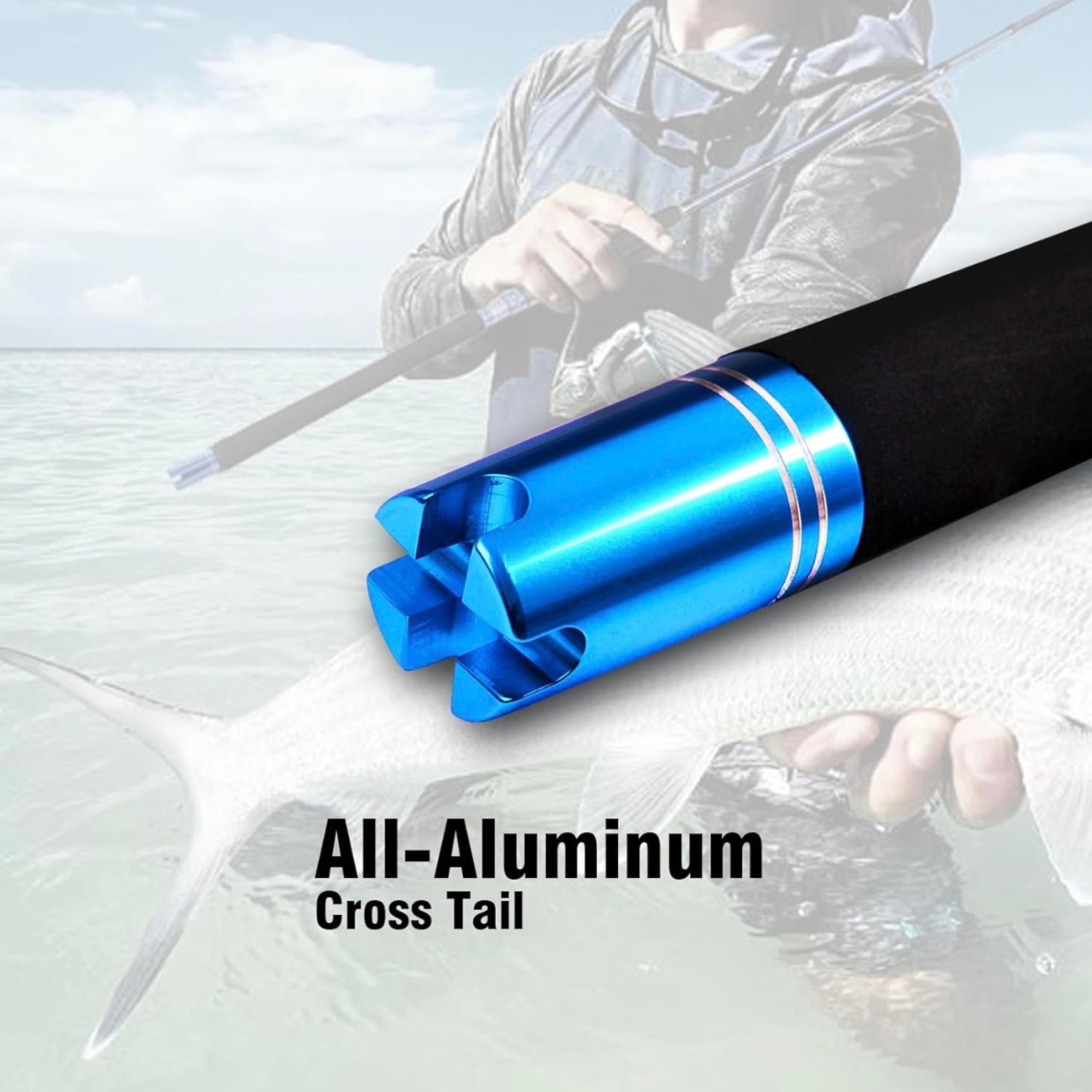 Fiblink 6ft Heavy Saltwater Spinning Rod 2Pc Offshore Graphite EVA Grip Durable