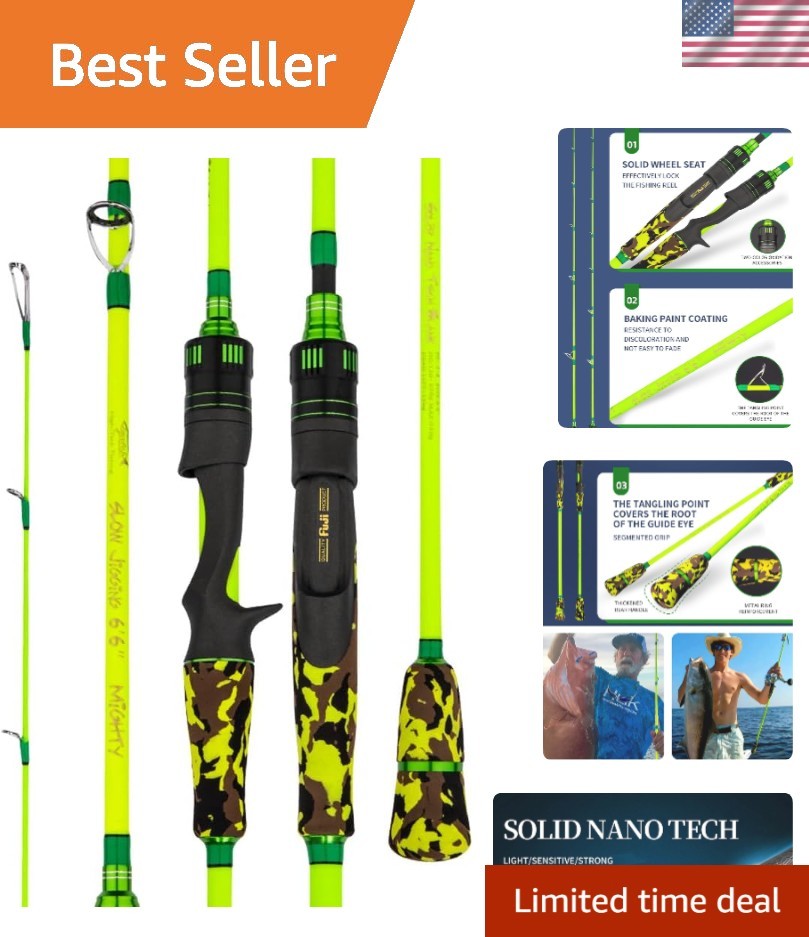 Advanced Solid Nano Tech 6.6′ Jigging Rod for Saltwater Fishing Enthusiasts