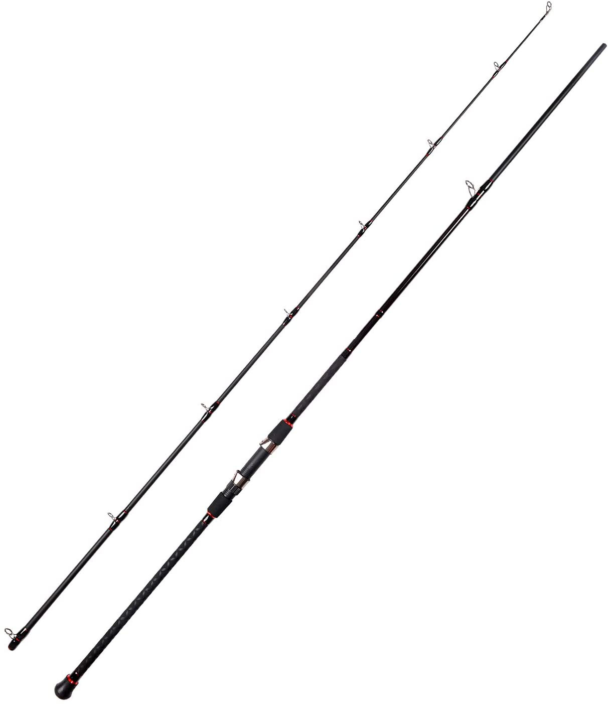 Surf Casting Fishing Rod 2-Piece Graphite Travel Solid Carbon Fiber Cast Pole