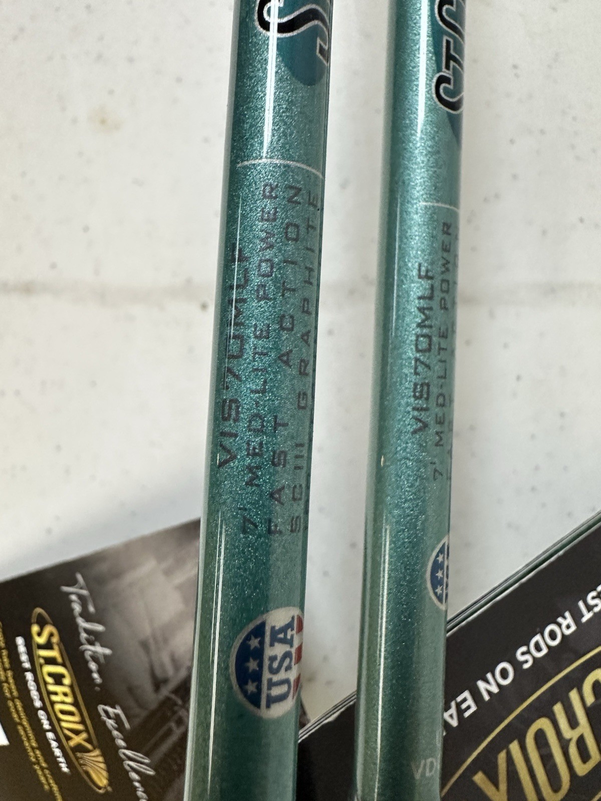 TWO St. Croix Avid Series 7′ Medium Light Fast Spinning Rods VIS70MLF