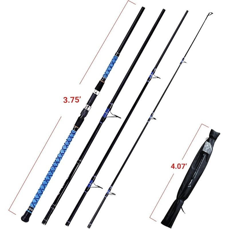 Surf Fishing Rod Carbon Fiber Travel Lightweight Durable Stainless Steel Guides
