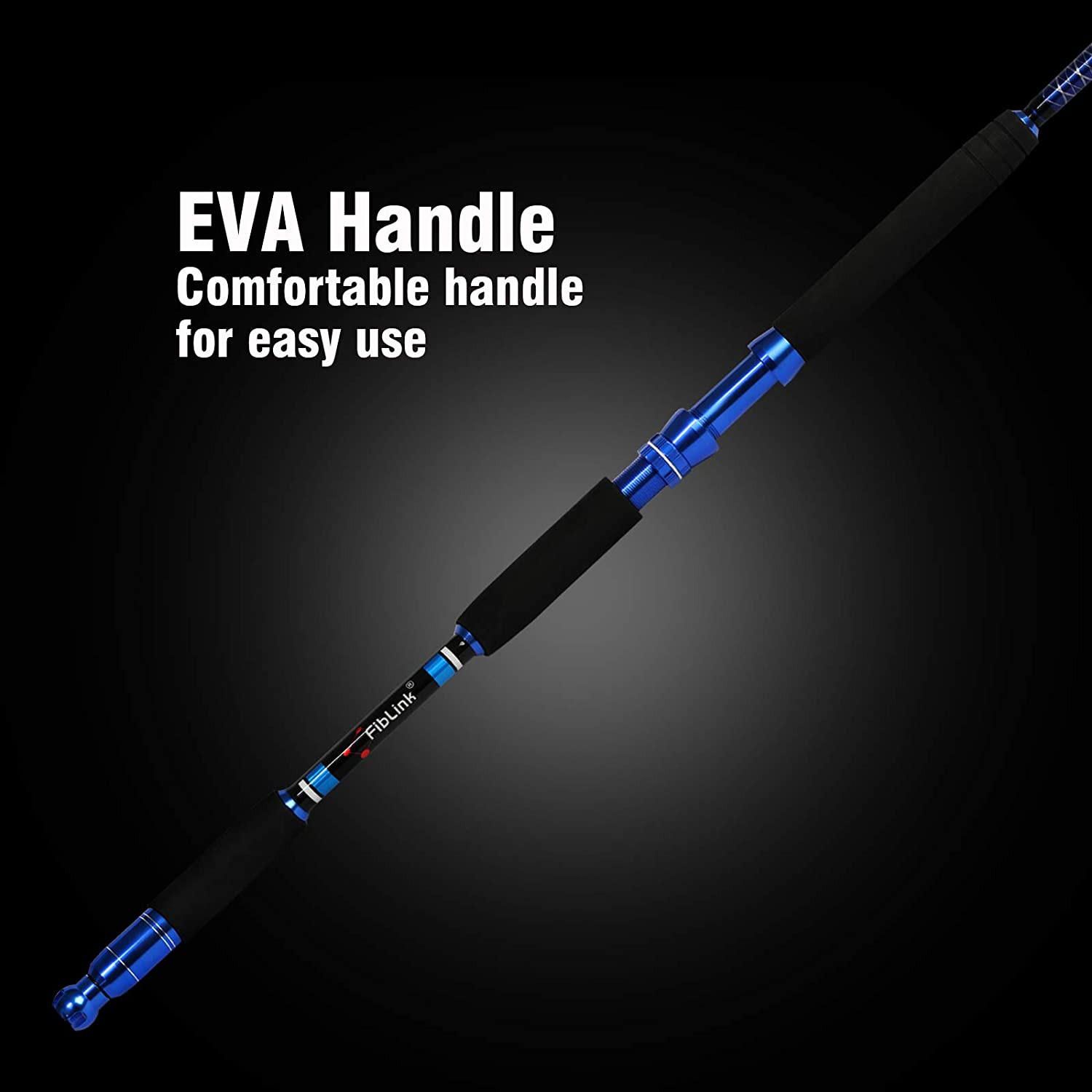 Saltwater Fishing Rod Jigging 2Piece Spinning Casting Portable Travel Jig Pole