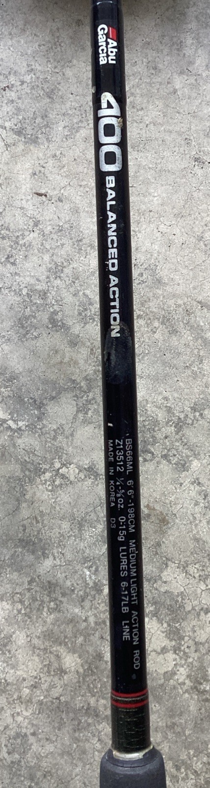 VTG Abu Garcia 400 Balanced Action 6’6″ Medium Light Action Spinning Rod 2-Piece