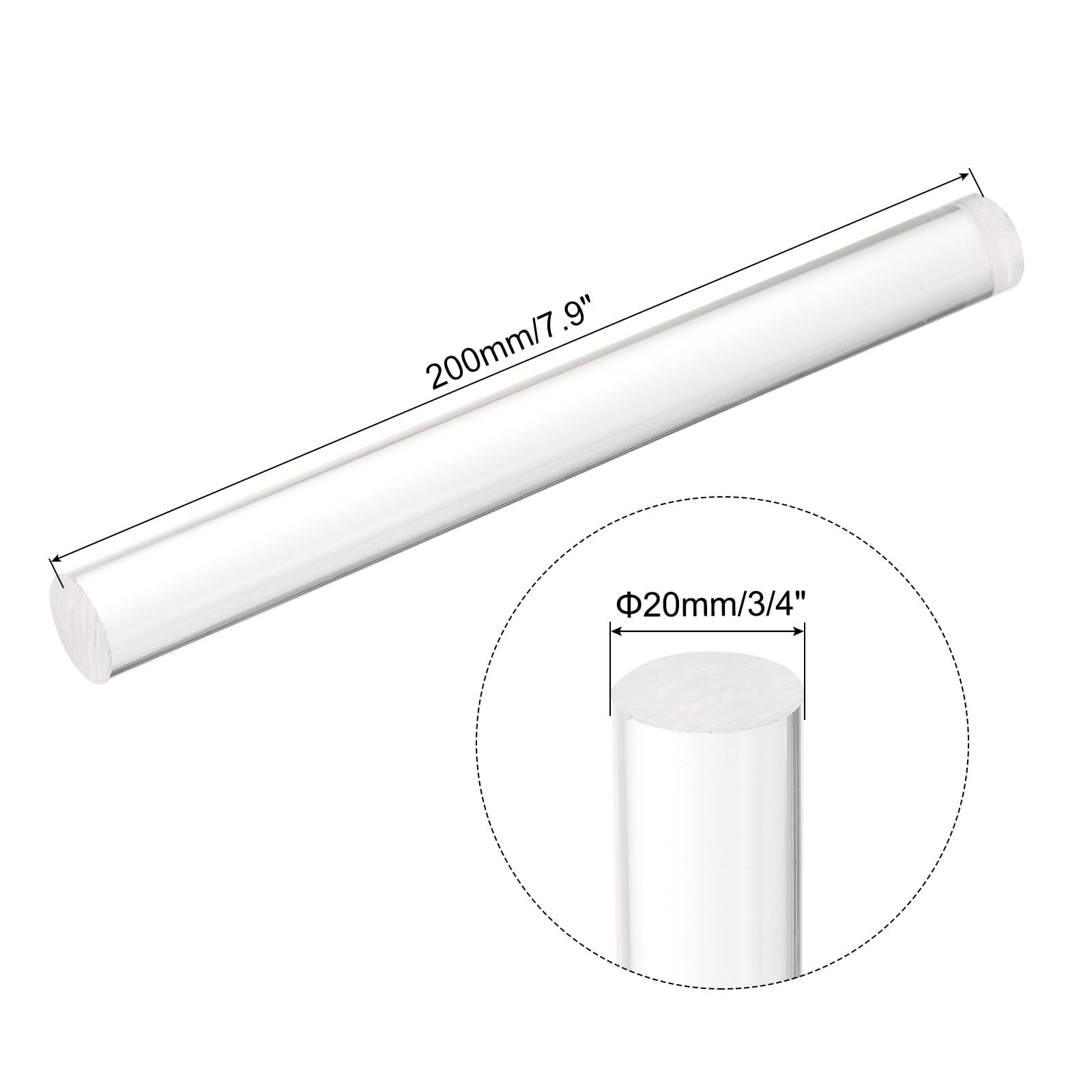 Acrylic Round Rods 25/32″ x 8″ Clear Acrylic Dowel Rods Sticks Plastic Sticks…