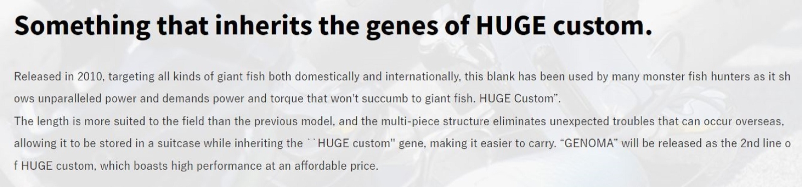 Deps Rod Baitcast Huge Custom Genoma HG2-58RF 3 piece (2728)