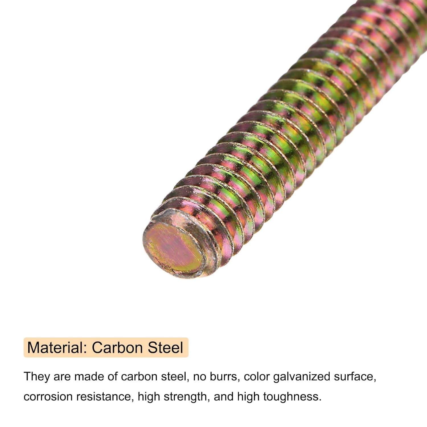 DIY Essential 8 pcs 1/4″-20 Fully Threaded Rods, 3 Inch Carbon Steel Fasteners