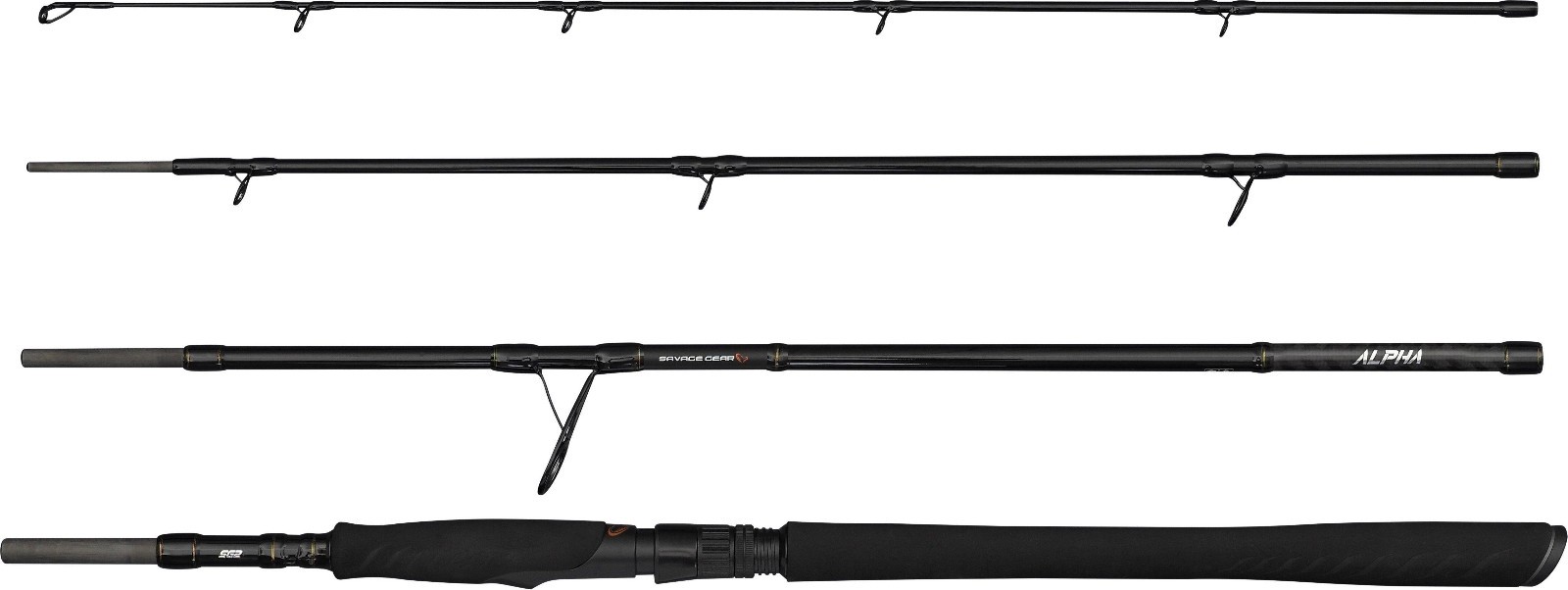 Savage Gear SG2 4-Piece Alpha Big Bait Travel Spinning Rods With Travel Case