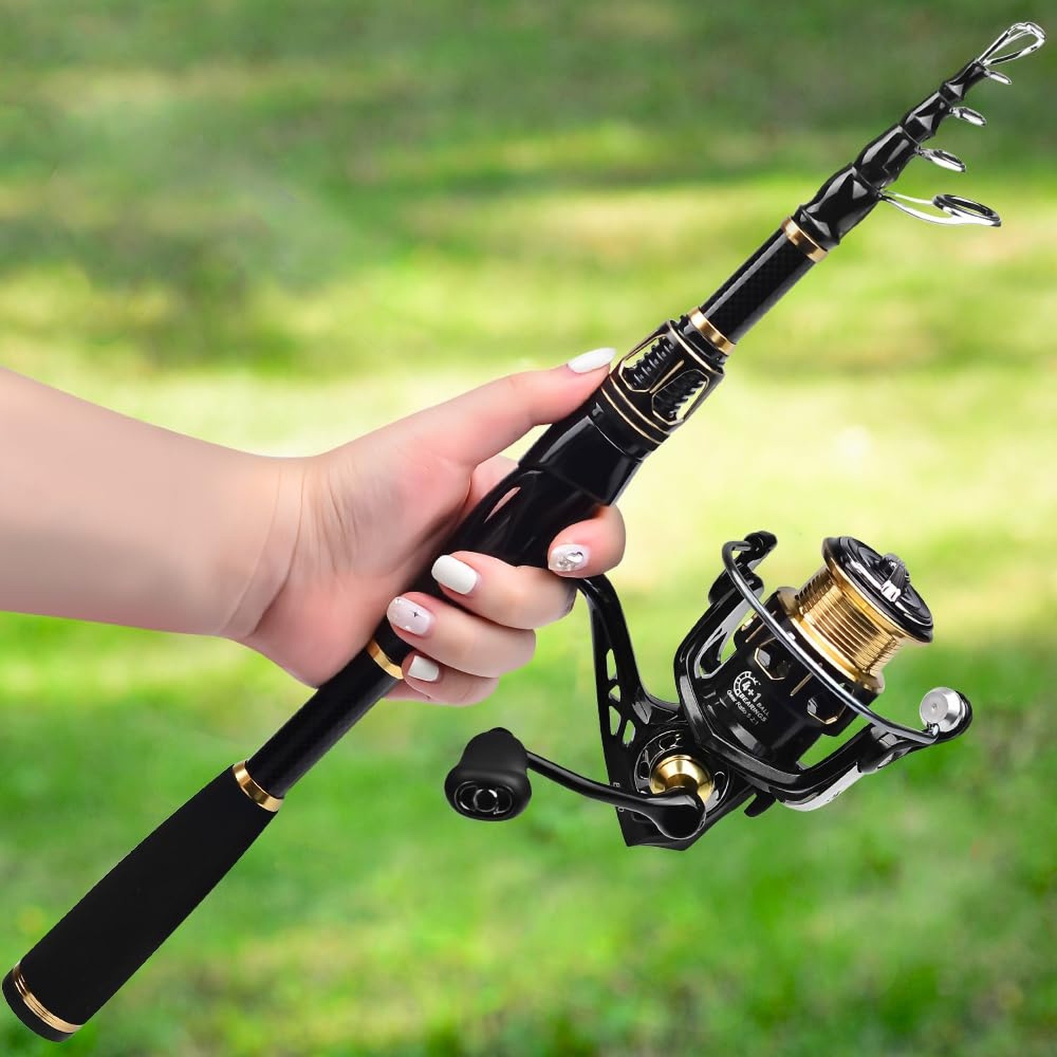 Fishing Rod and Reel Combo – Carbon Fiber Telescopic Fishing Pole with 2000 S…