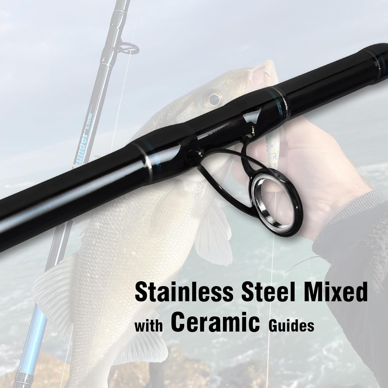 4-Piece 7-Feet Carbon Fiber Boat Fishing Rod Spinning Travel Portable Rod Tourna